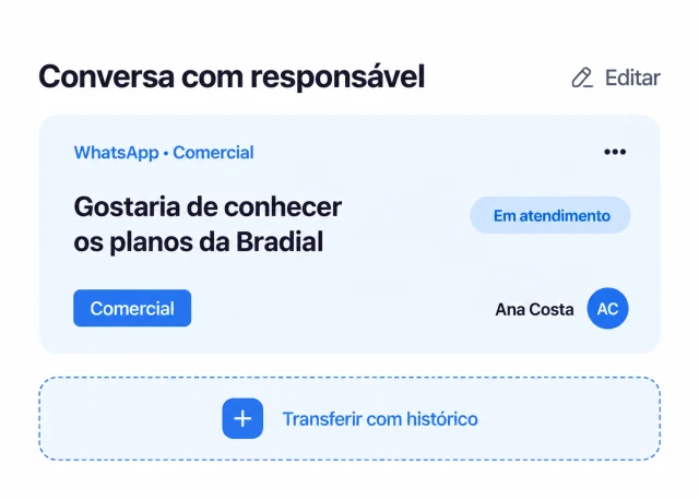 Interface Bradial — Cada conversa com um dono