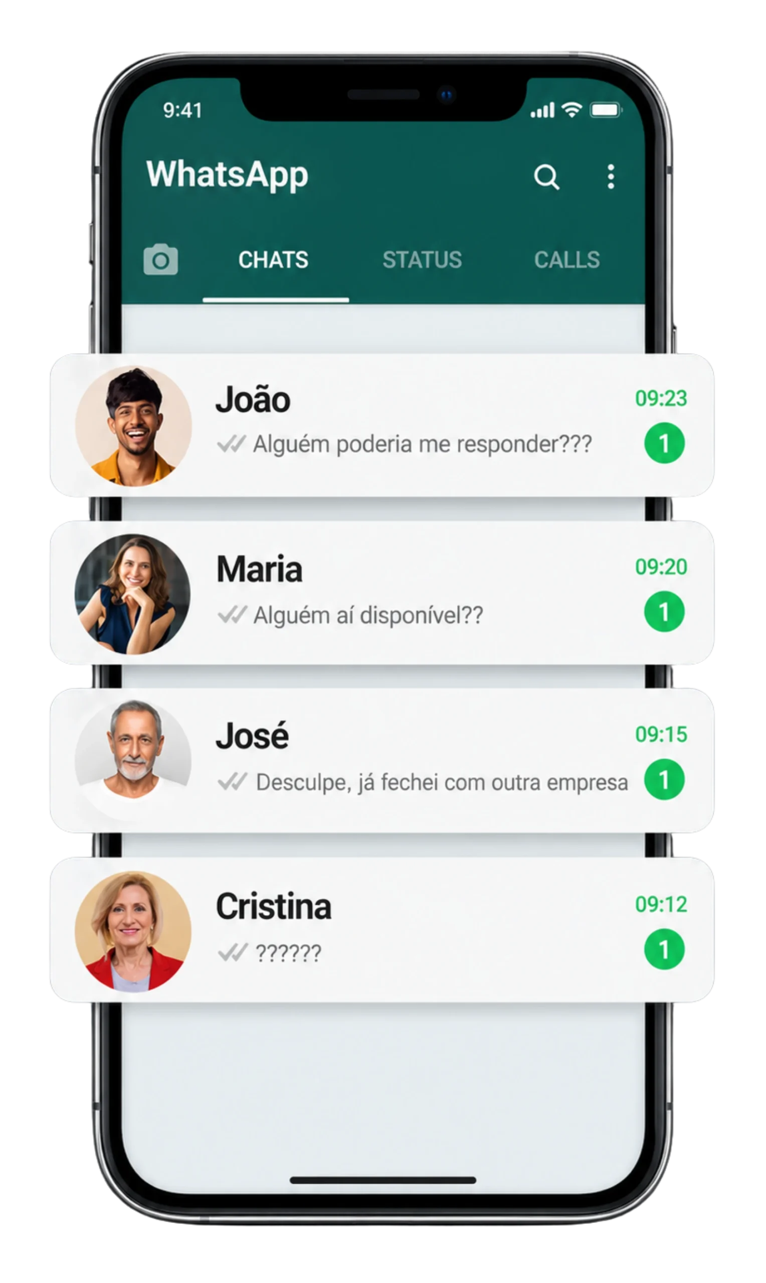 Tela de celular com mensagens acumuladas